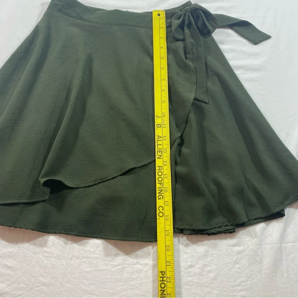 Blue Rain Chic Olive Green Wrap Skirt Small Mini Skirt - Picture 6 of 8